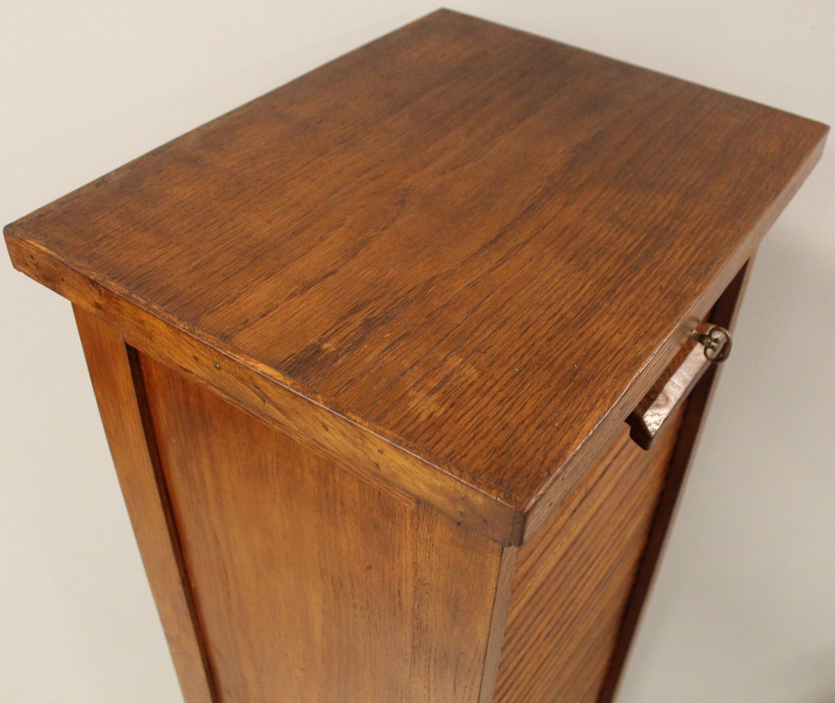 Antico classificatore serranda archivio schedario in rovere-photo-5