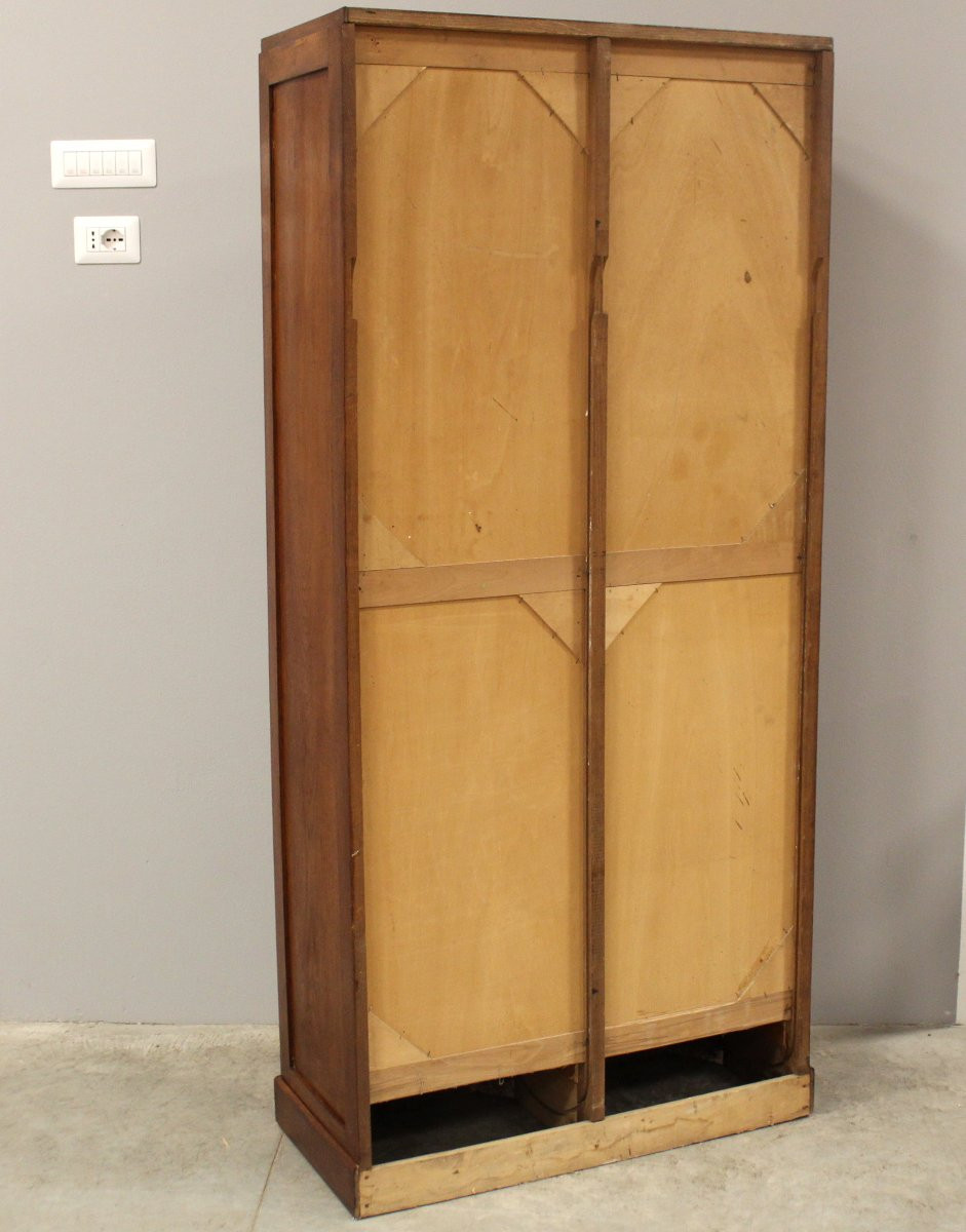 Antico classificatore serranda archivio schedario in rovere-photo-5