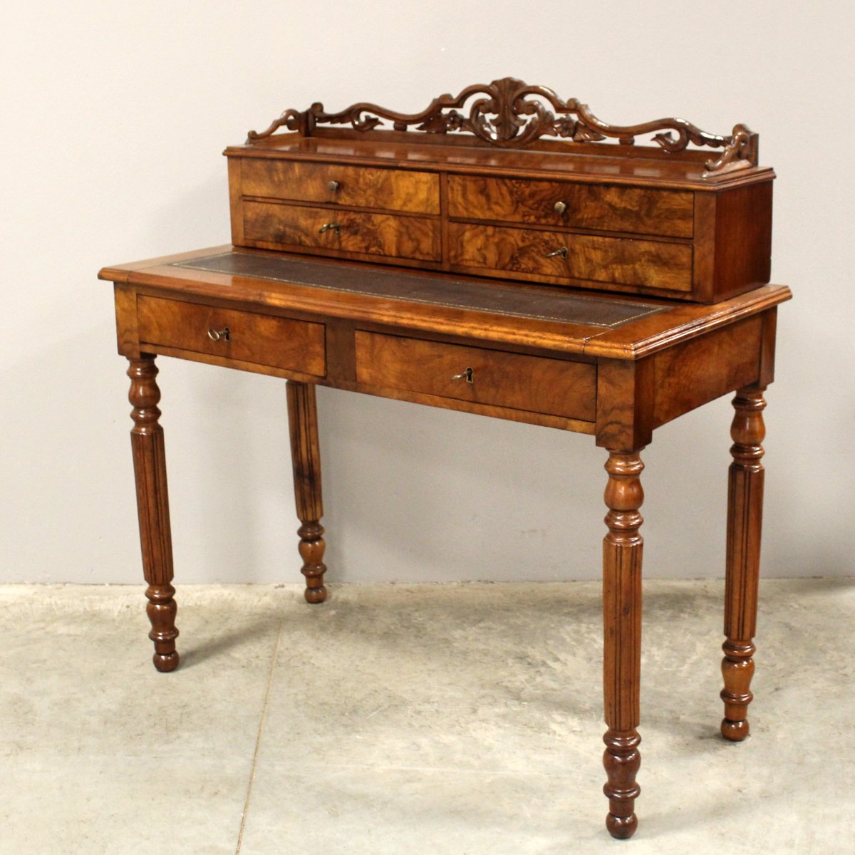 Antica scrittoio Luigi Filippo in noce - 19°secolo-photo-2