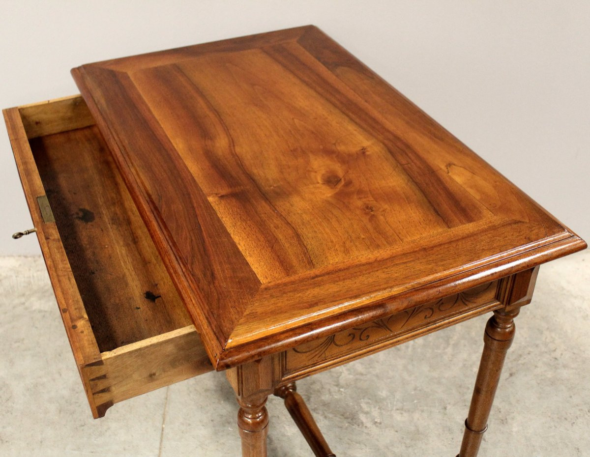 Antico tavolino scrittoio in noce - 19°secolo-photo-8