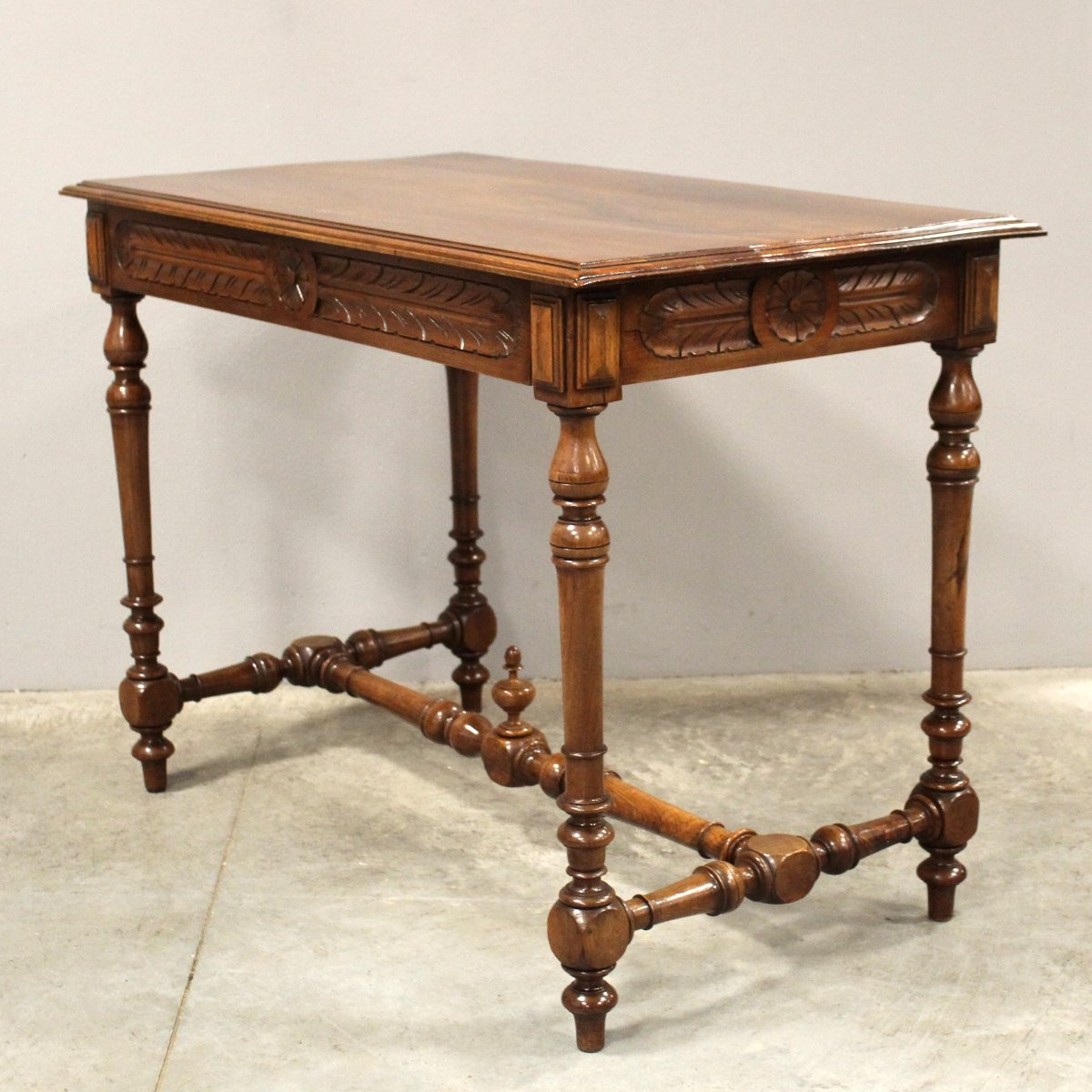 Antico scrittoio tavolino in noce - 19°secolo-photo-3