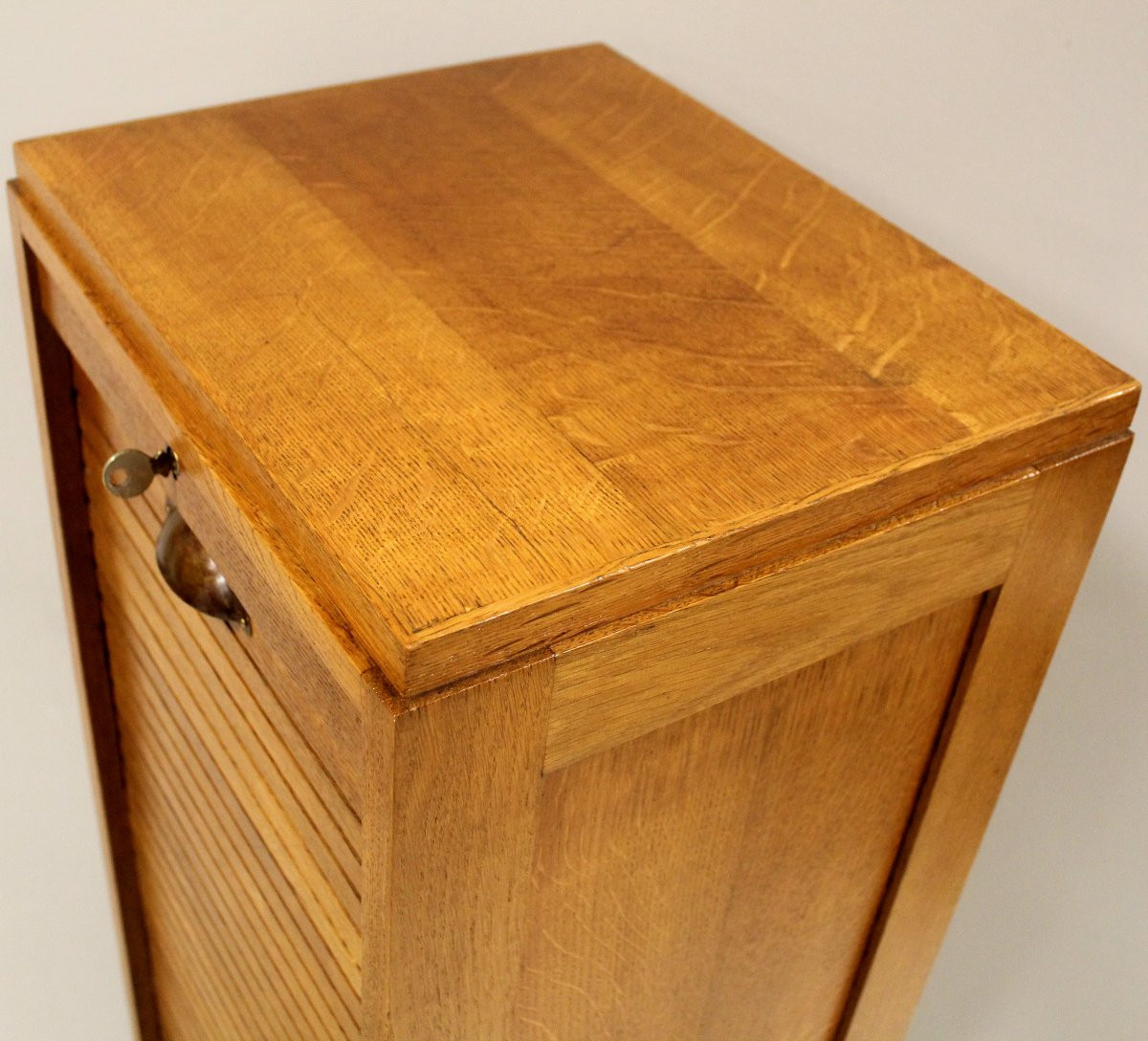 Antico classificatore serranda archivio schedario in rovere-photo-4