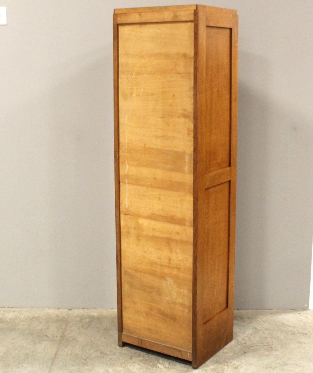 Antico classificatore serranda archivio schedario in rovere-photo-6