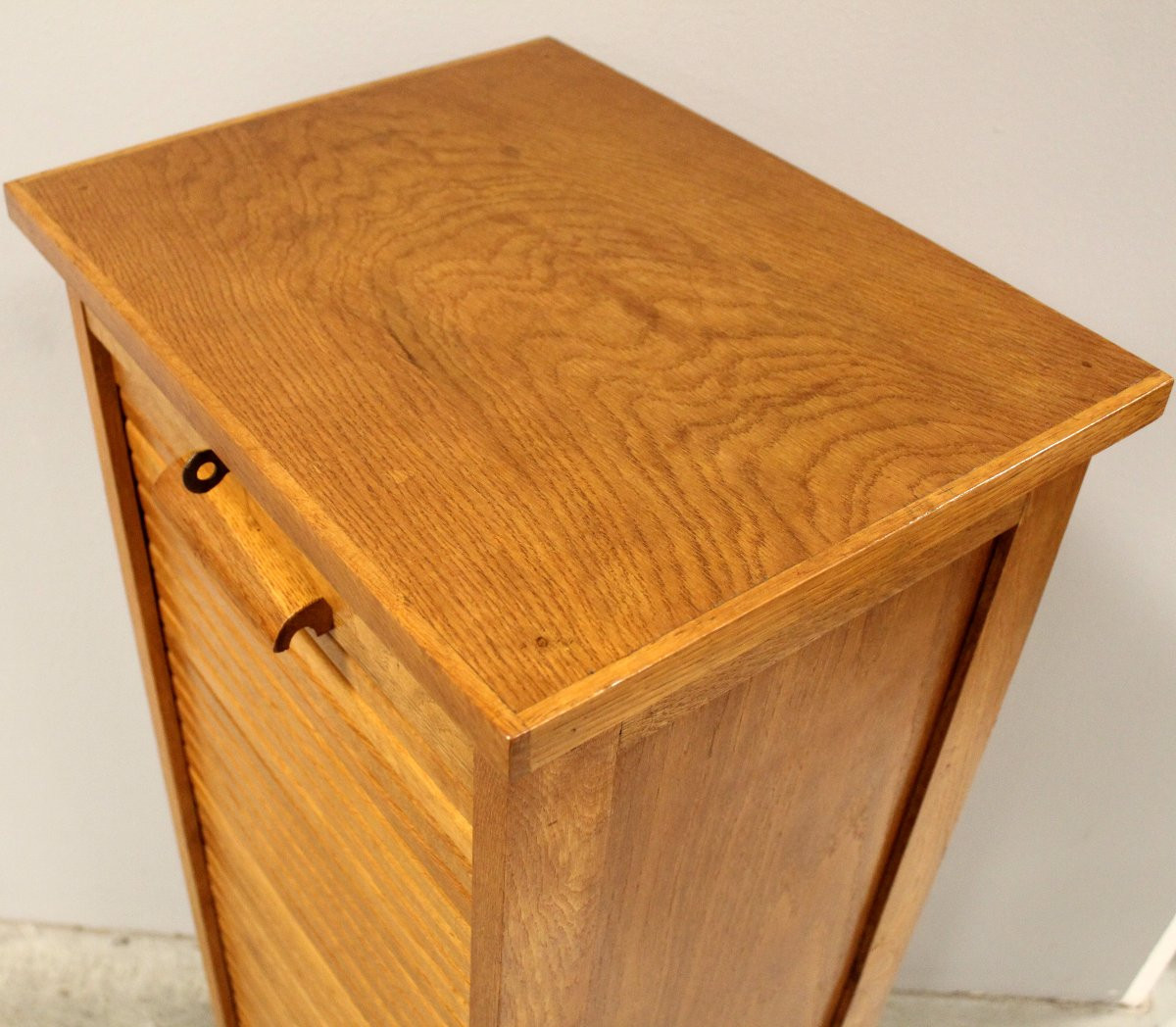 Antico classificatore serranda archivio schedario in rovere-photo-4