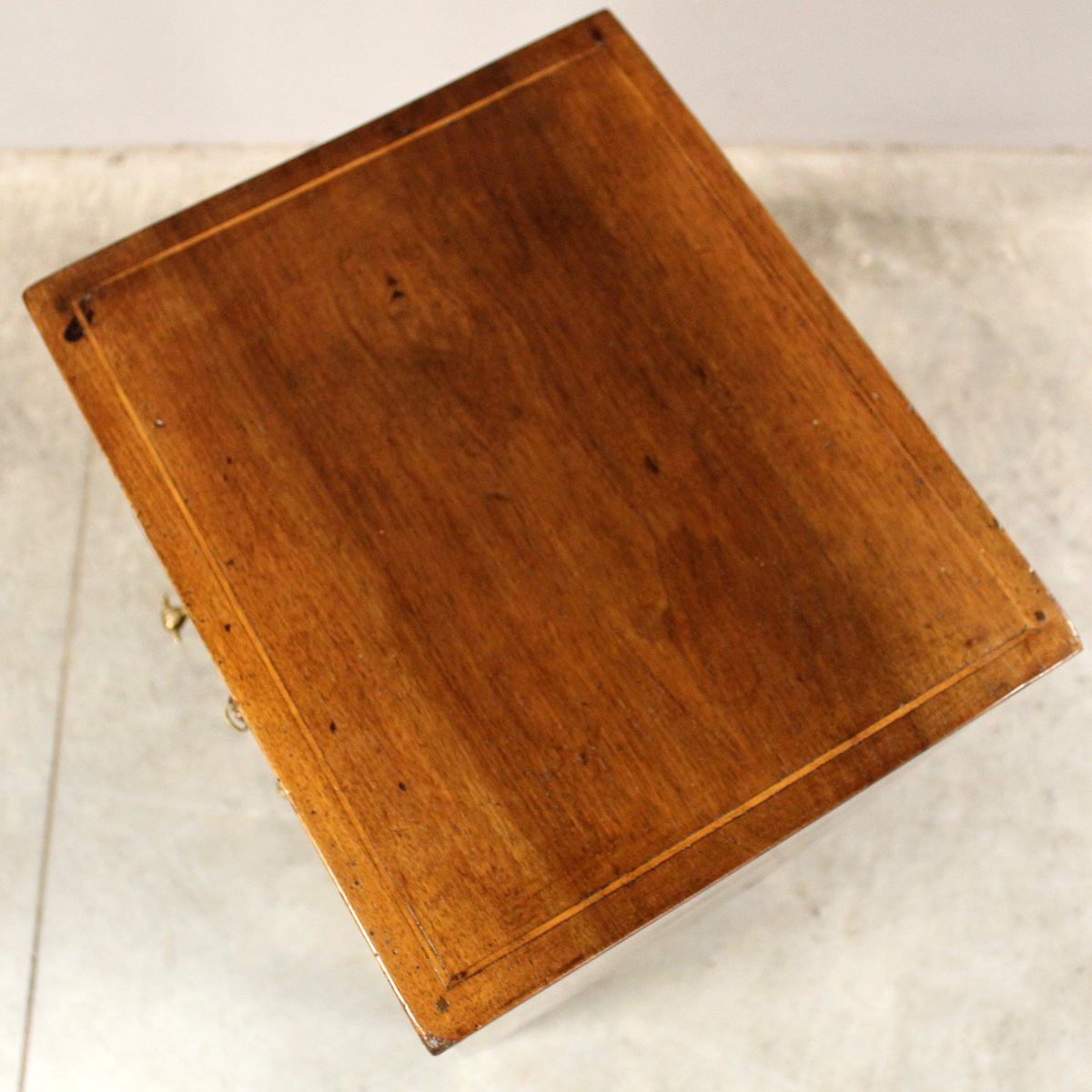 Antico comodino Direttorio in noce intarsiato - Italia 18°secolo-photo-4