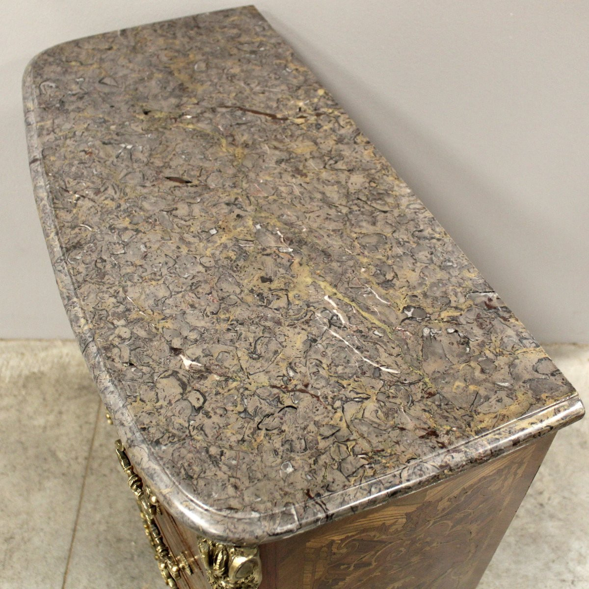 Antico cassettone comò Napoleone III intarsiato - 19°secolo-photo-7