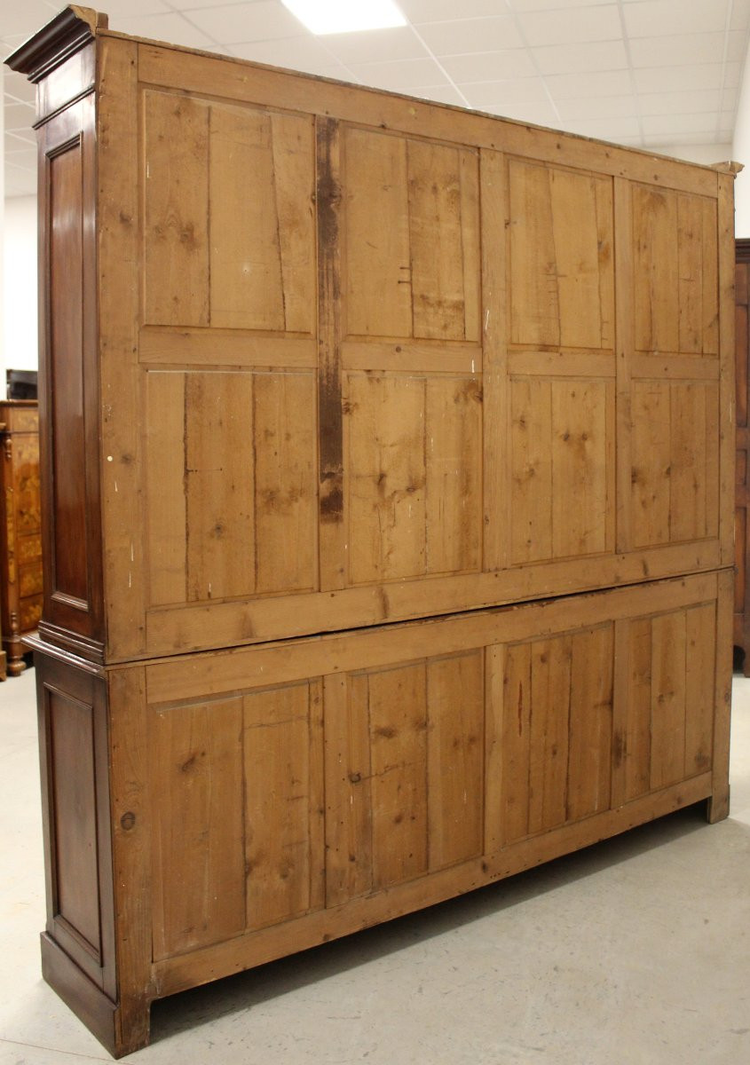 Antica biblioteca credenza libreria a 8 ante in mogano (243 cm) - 19°secolo-photo-8