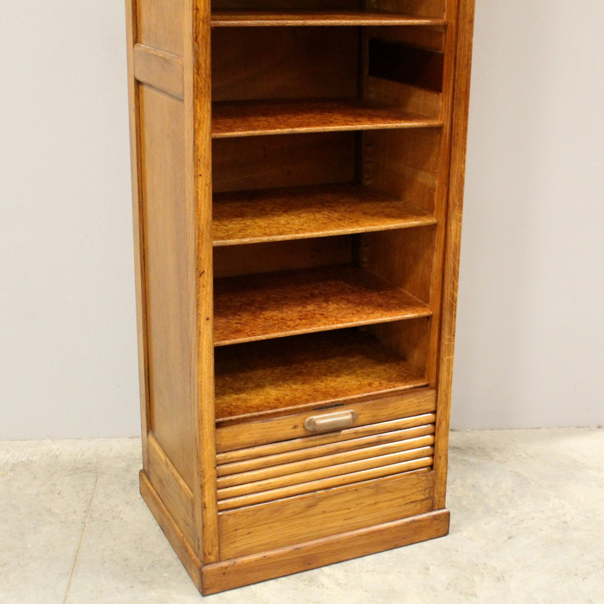 Antico classificatore serranda archivio schedario in rovere-photo-7