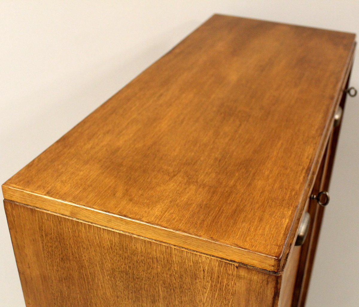 Antico classificatore serranda archivio schedario in rovere-photo-3