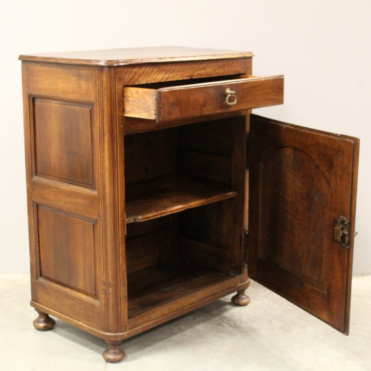 Antica credenza 1 anta Luigi XV in noce - 18°secolo-photo-1