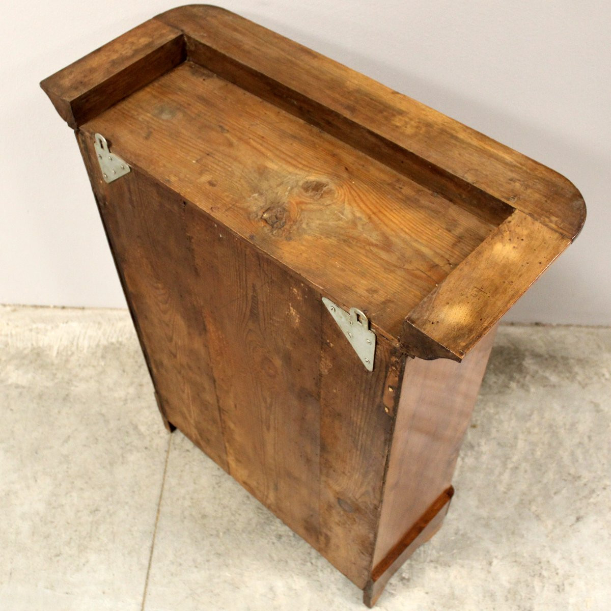 Antica vetrina cristalliera pensile Luigi Filippo in noce - 19°secolo-photo-5