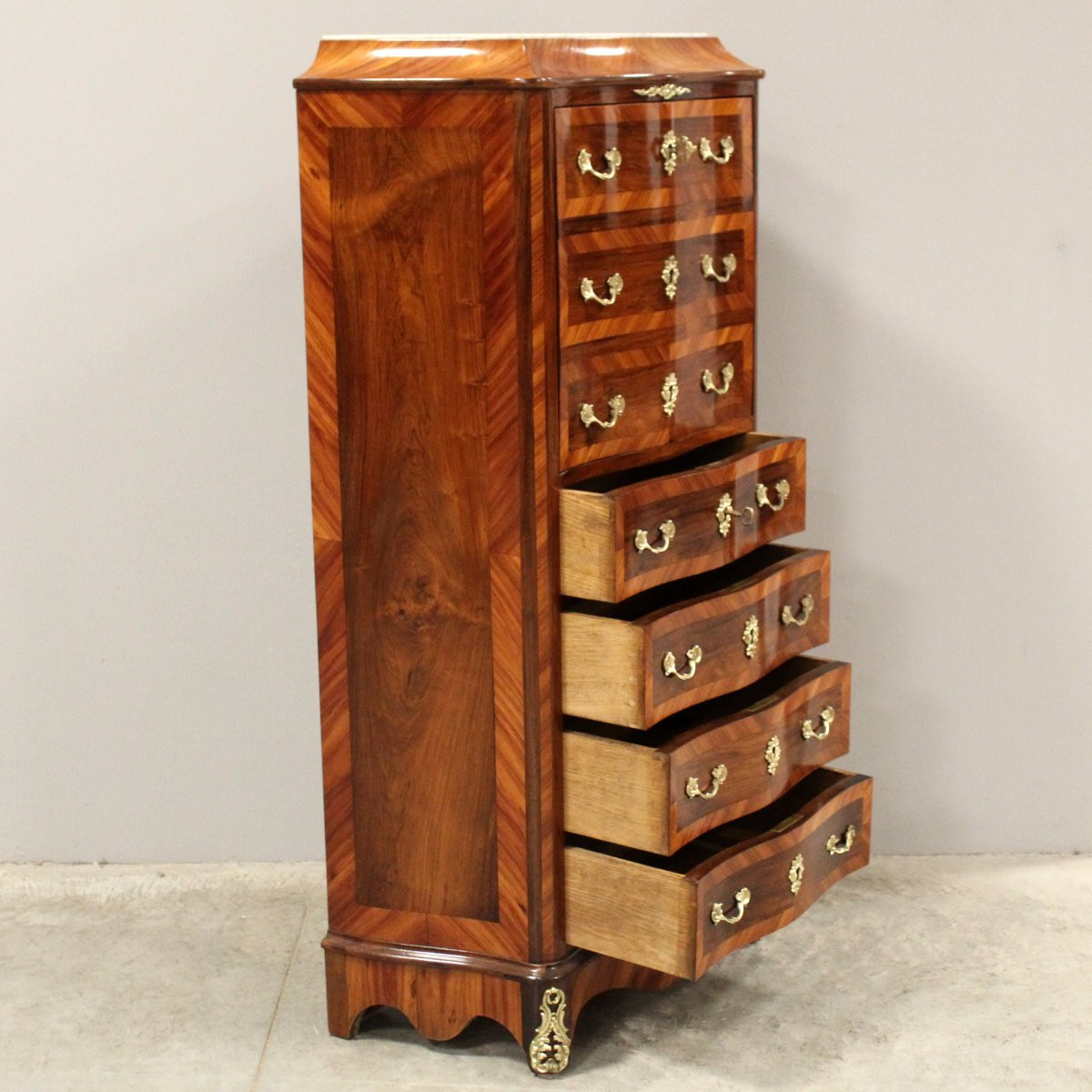 Antico secretaire Napoleone III intarsiato - 19°secolo-photo-4