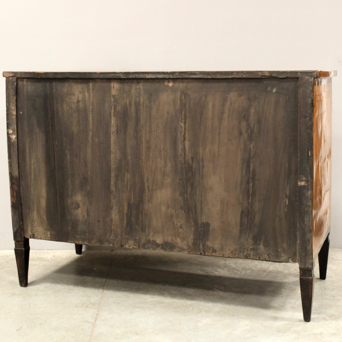 Antico cassettone comò Luigi XVI in noce intarsiato - Italia 18°secolo-photo-8