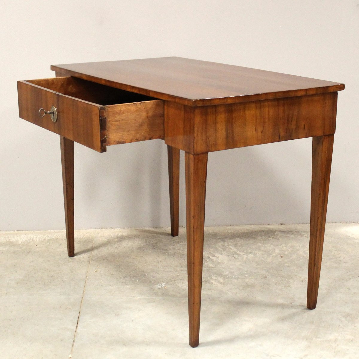 Antico tavolino scrittoio console Direttorio in noce - Italia 19°secolo-photo-1
