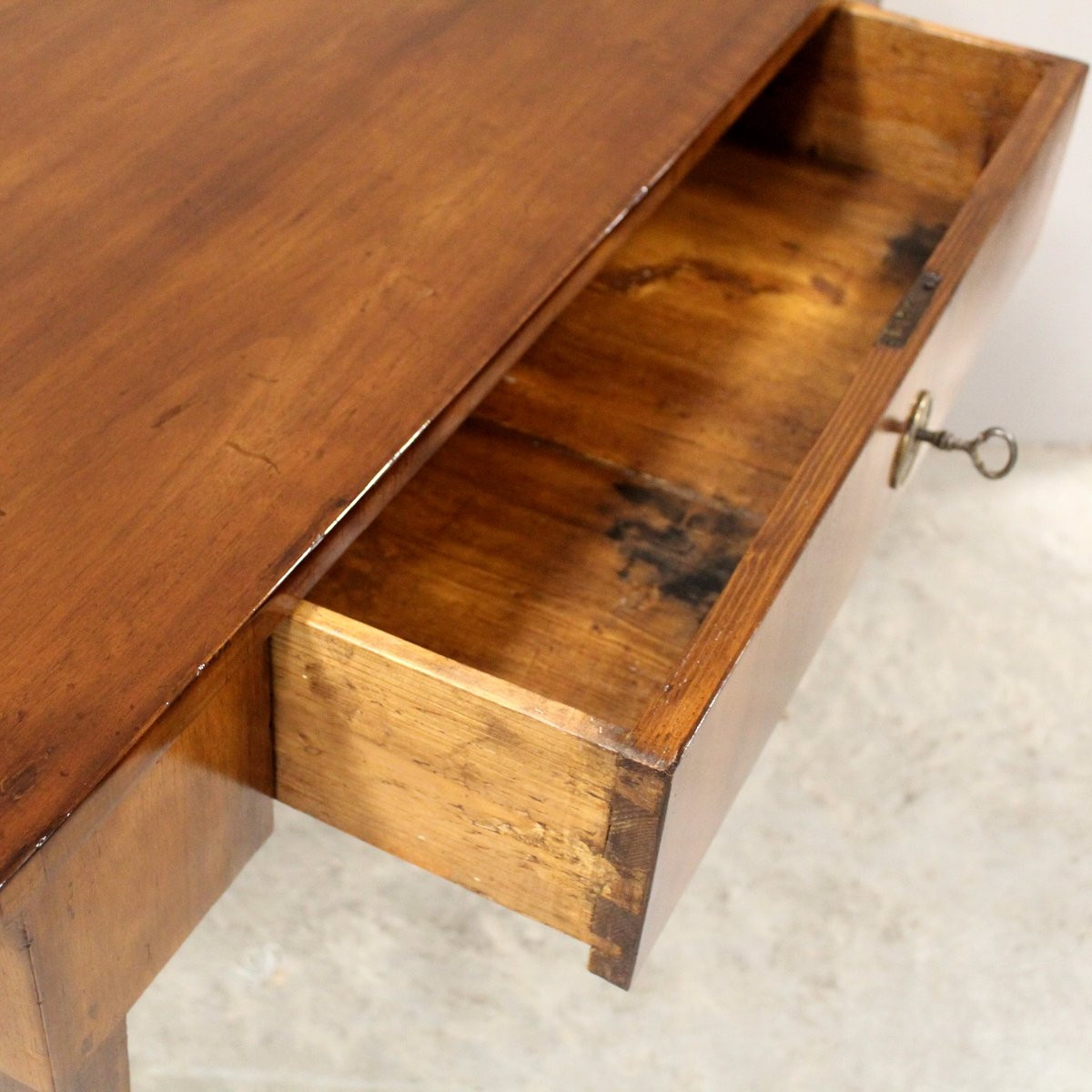 Antico tavolino scrittoio console Direttorio in noce - Italia 19°secolo-photo-4