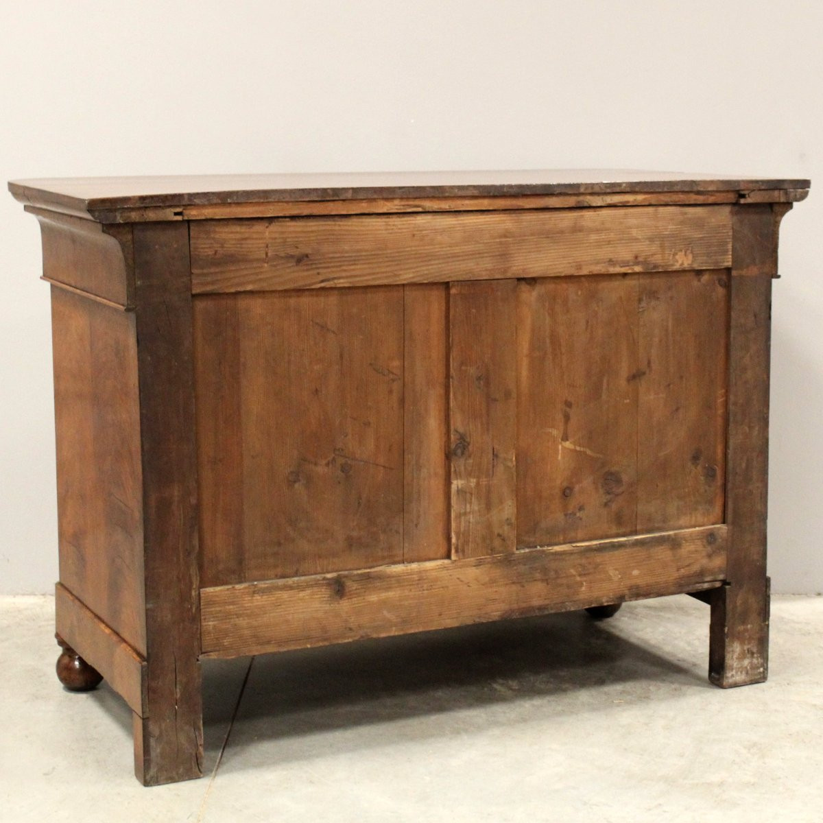 Antico cassettone comò cappuccino Luigi Filippo in noce - Italia 19°secolo-photo-7