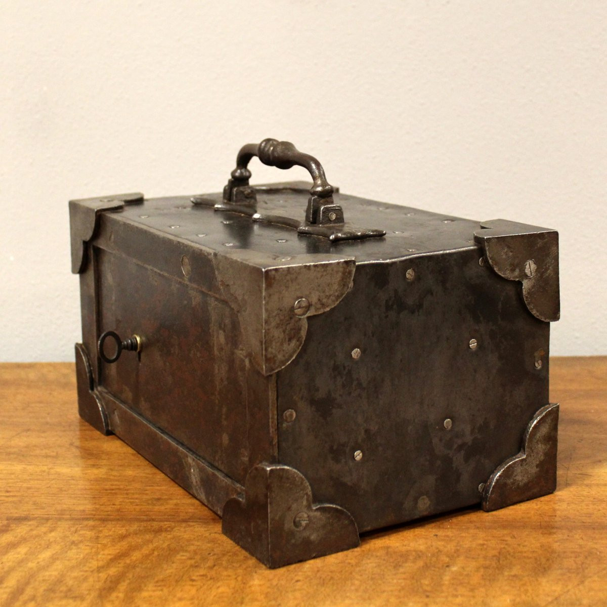 Antica cassaforte forziere da viaggio-photo-3