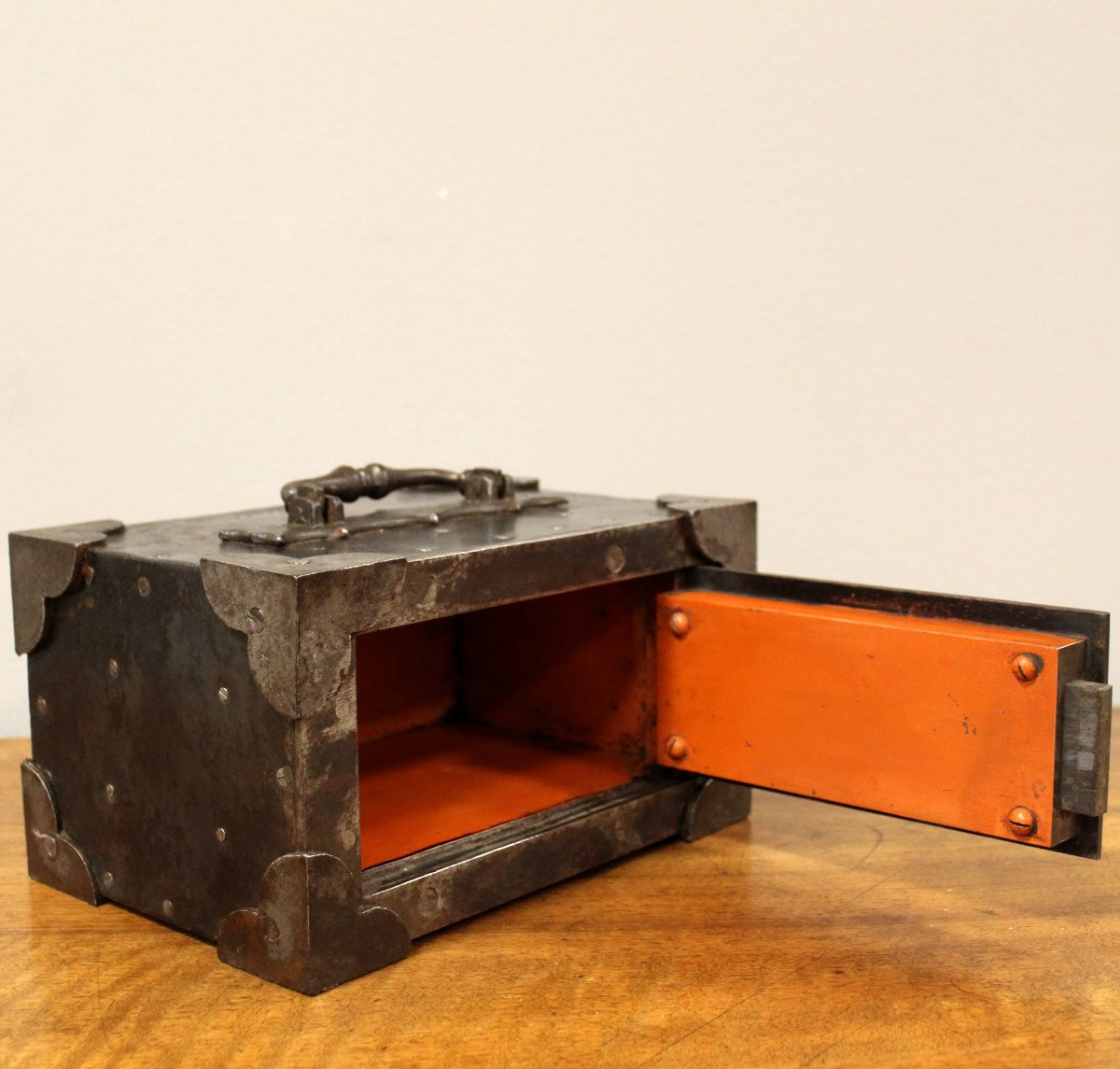 Antica cassaforte forziere da viaggio-photo-4