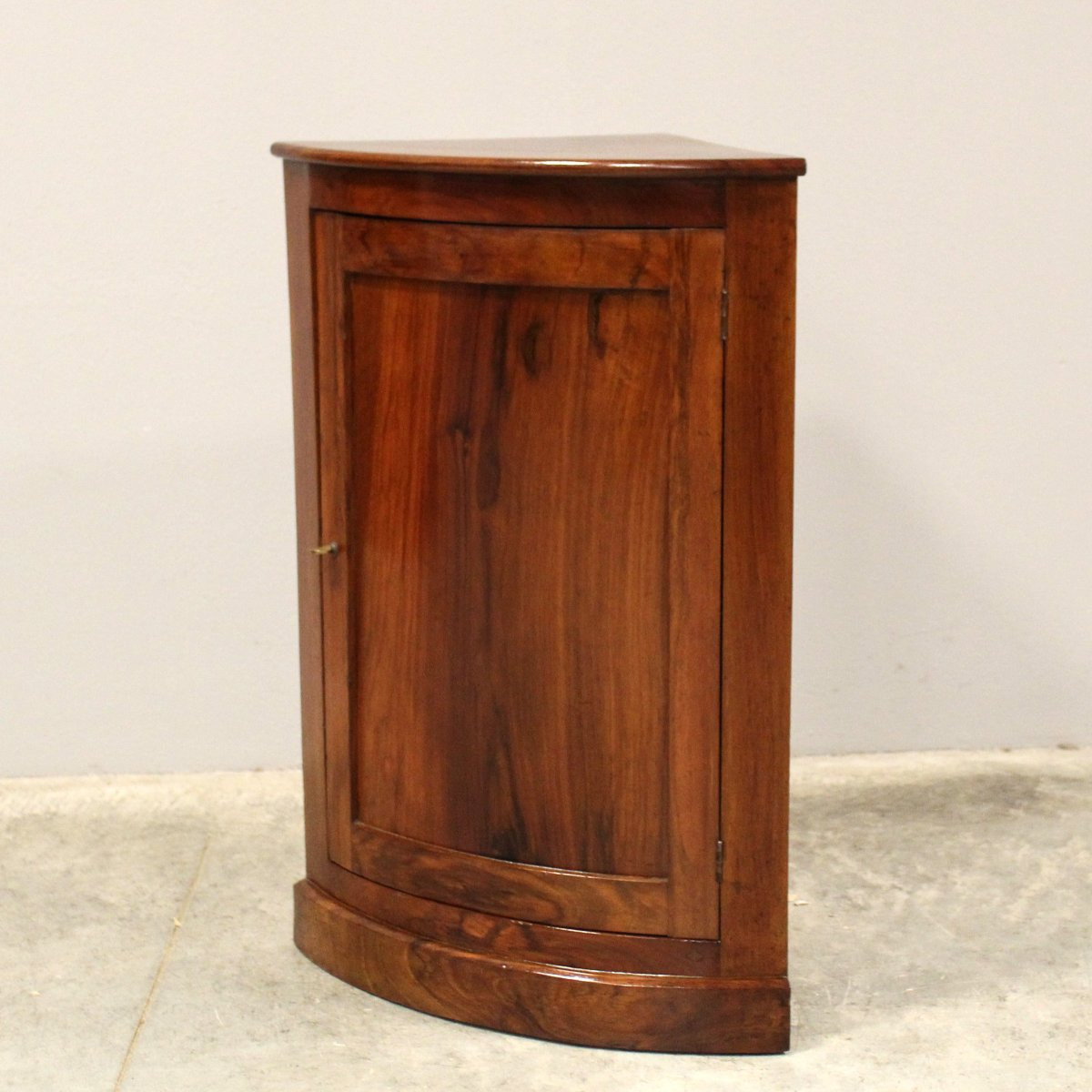 Antica angoliera cantonale comodino Luigi Filippo in noce - Italia 19°secolo-photo-3