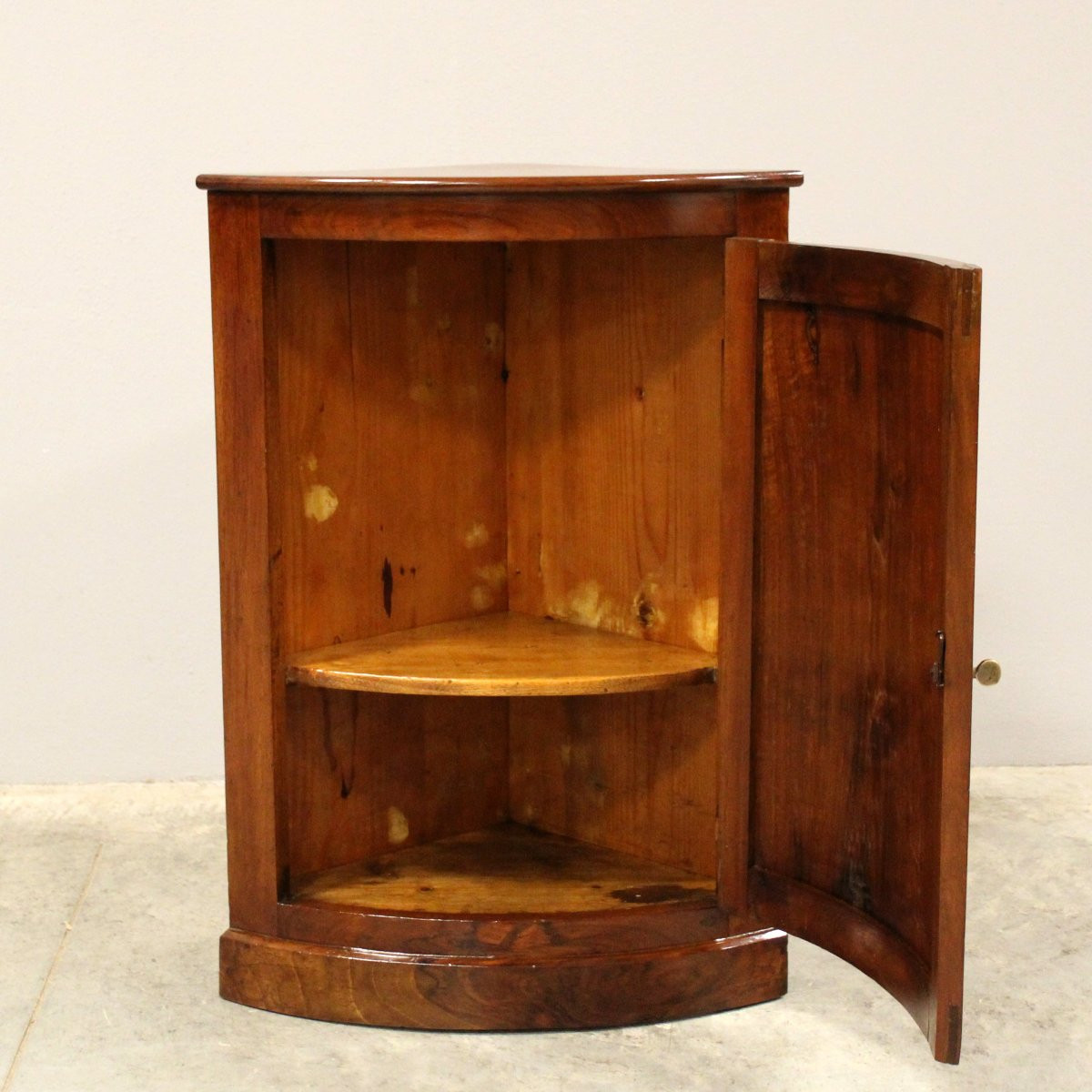 Antica angoliera cantonale comodino Luigi Filippo in noce - Italia 19°secolo-photo-2