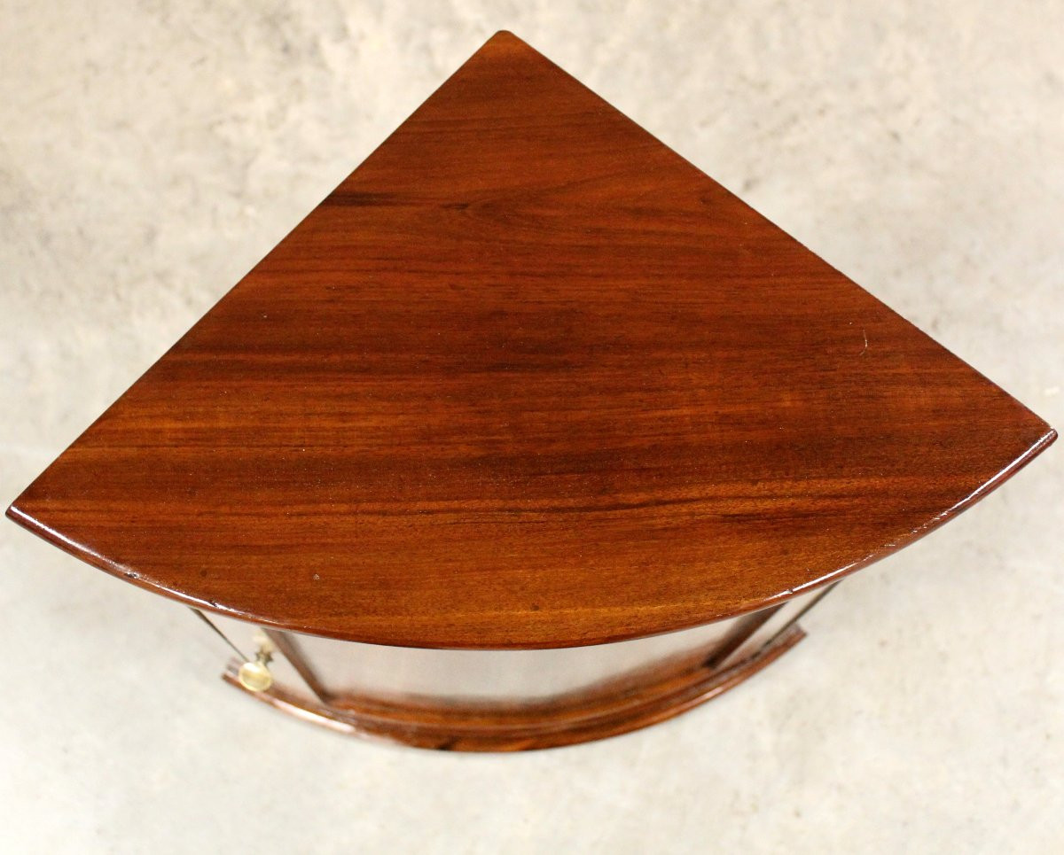 Antica angoliera cantonale comodino Luigi Filippo in noce - Italia 19°secolo-photo-3