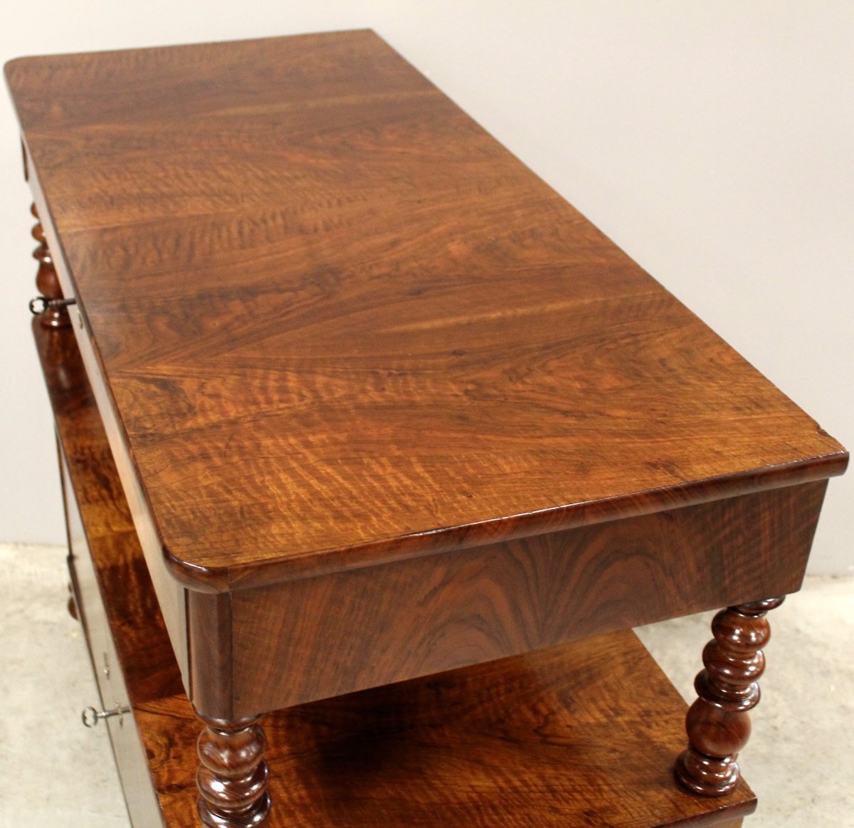 Antica credenza Luigi Filippo in noce - Italia 19°secolo-photo-2