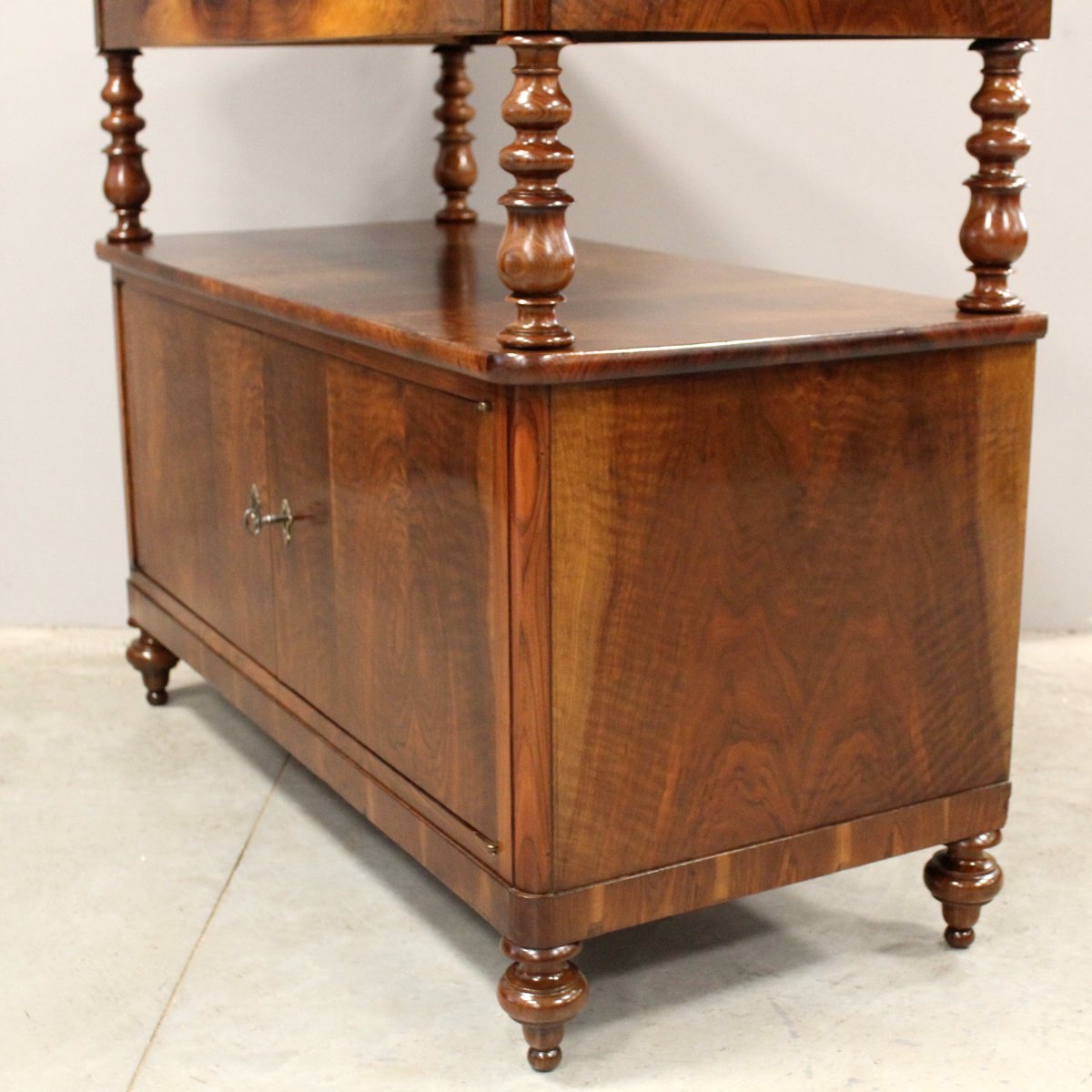 Antica credenza Luigi Filippo in noce - Italia 19°secolo-photo-6