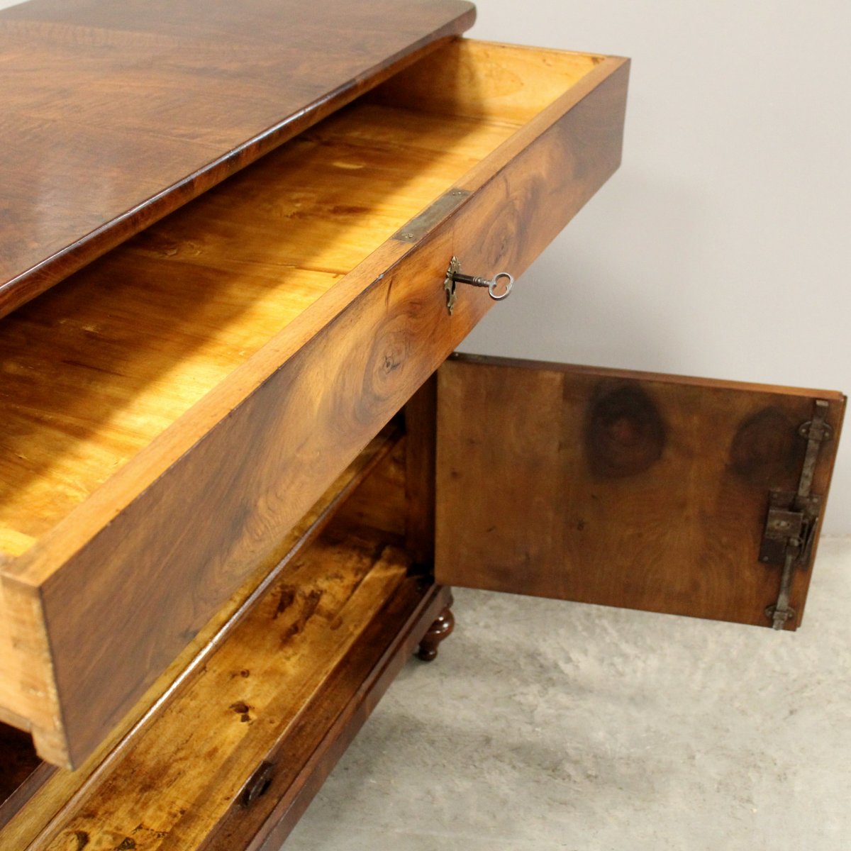 Antica credenza Luigi Filippo in noce - Italia 19°secolo-photo-7