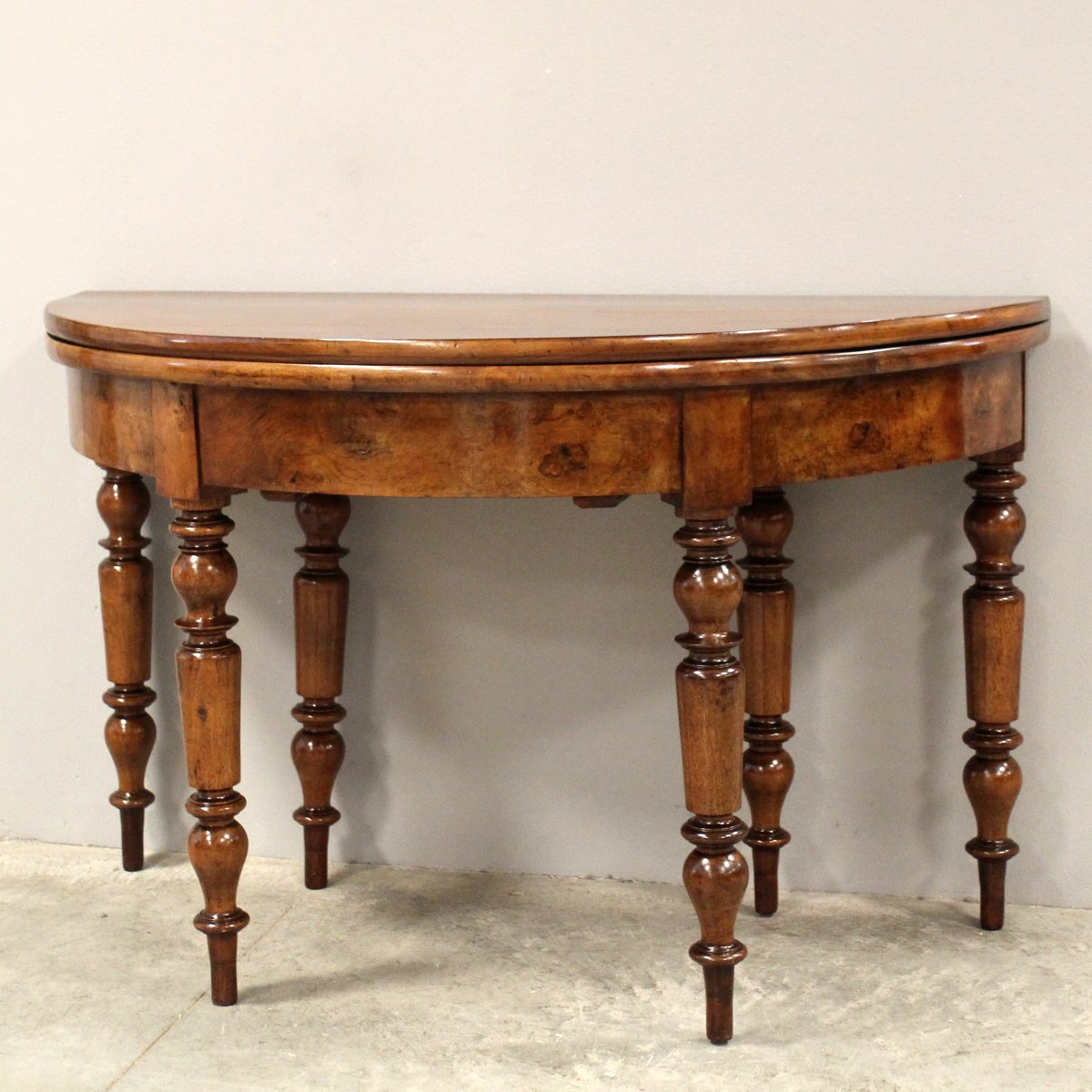 Antico tavolo console Luigi Filippo in noce - 19°secolo-photo-2
