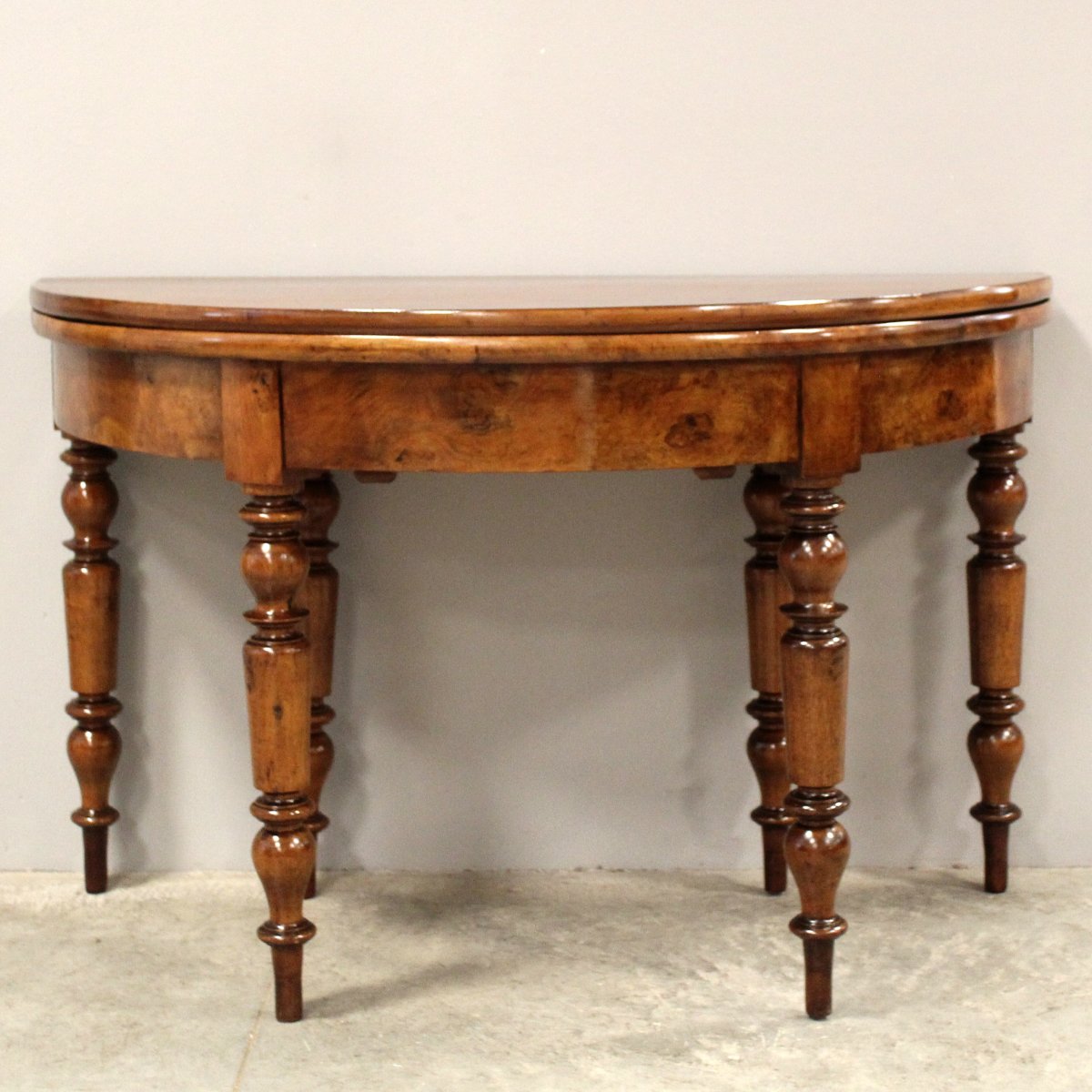 Antico tavolo console Luigi Filippo in noce - 19°secolo-photo-3