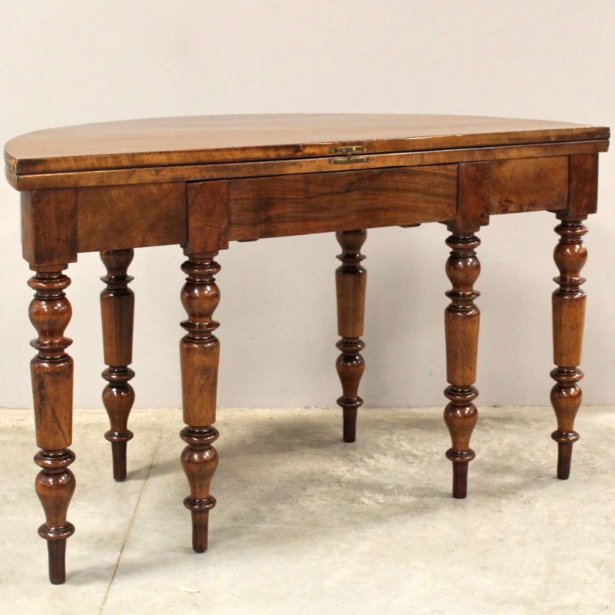 Antico tavolo console Luigi Filippo in noce - 19°secolo-photo-3