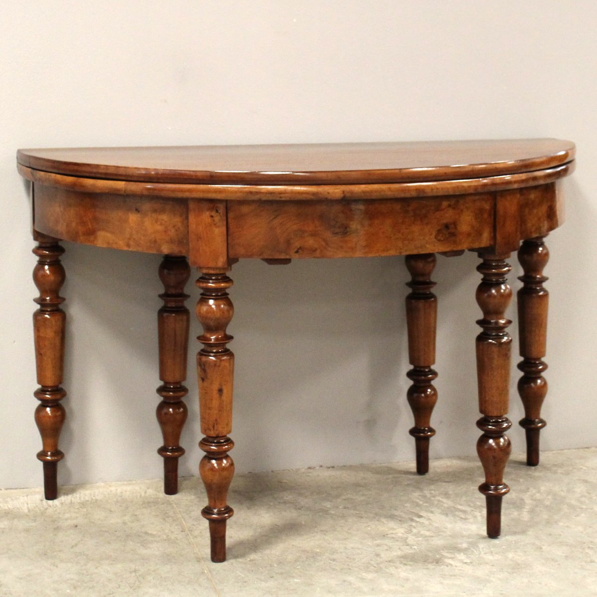 Antico tavolo console Luigi Filippo in noce - 19°secolo