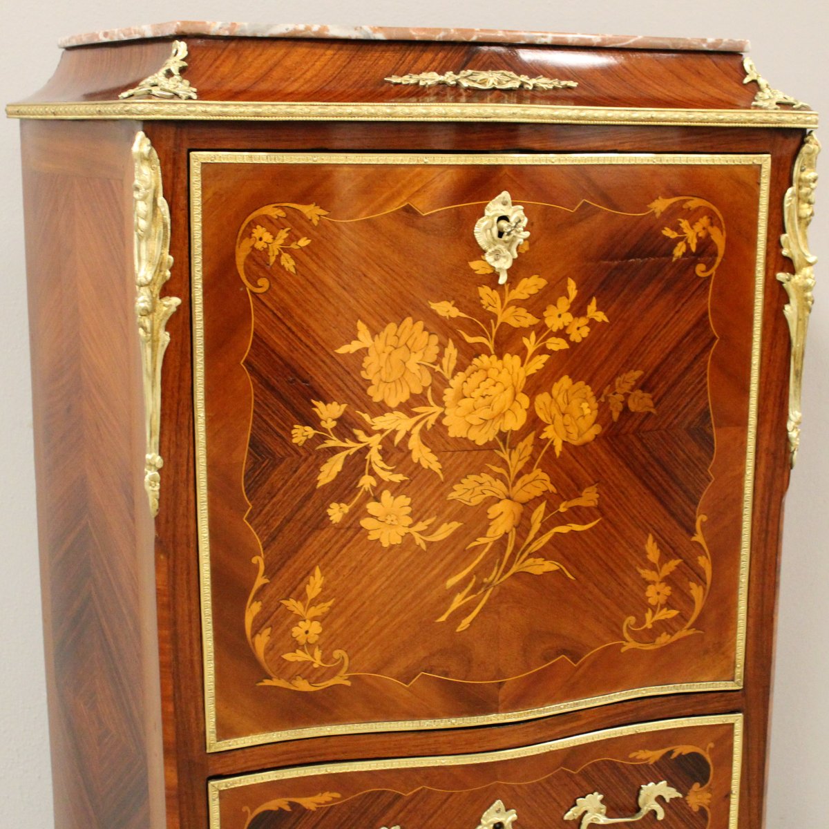 Antico secretaire Napoleone III intarsiato - 19°secolo-photo-2