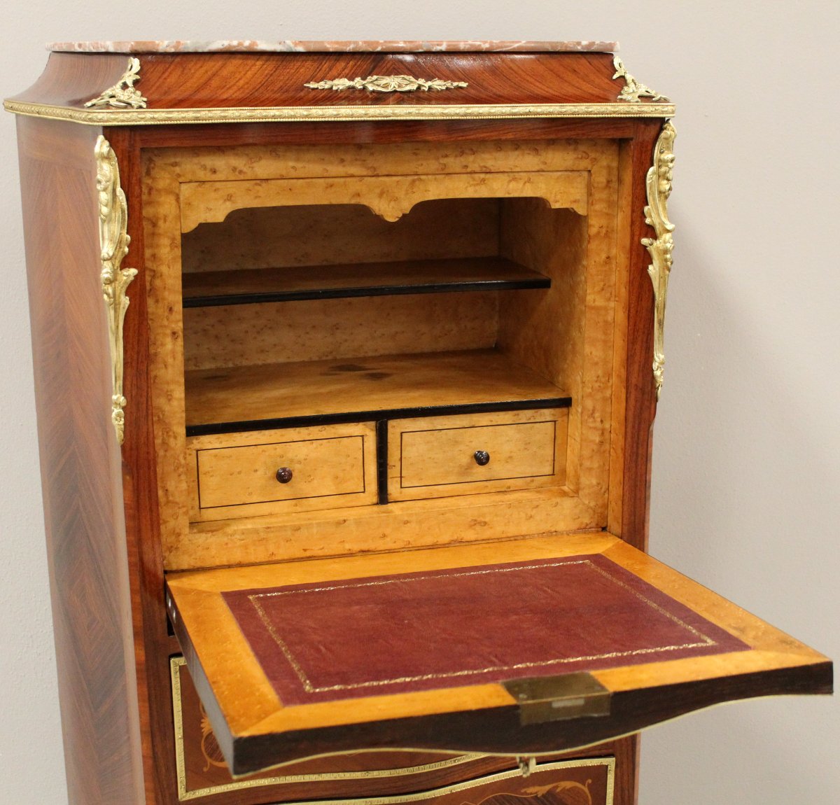 Antico secretaire Napoleone III intarsiato - 19°secolo-photo-3