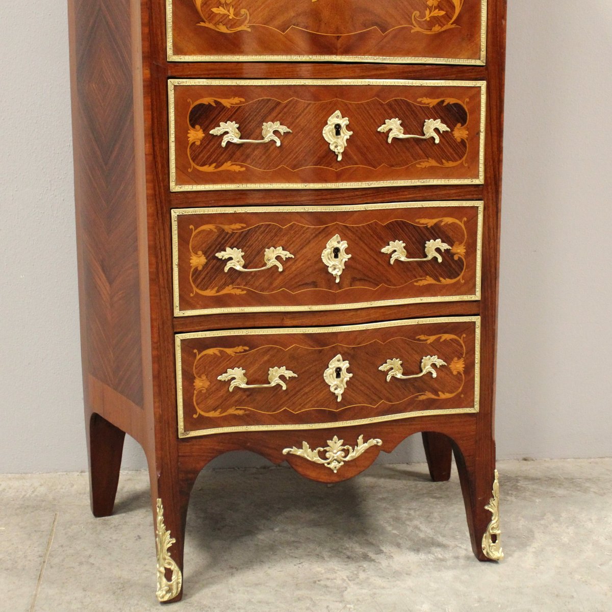 Antico secretaire Napoleone III intarsiato - 19°secolo-photo-4