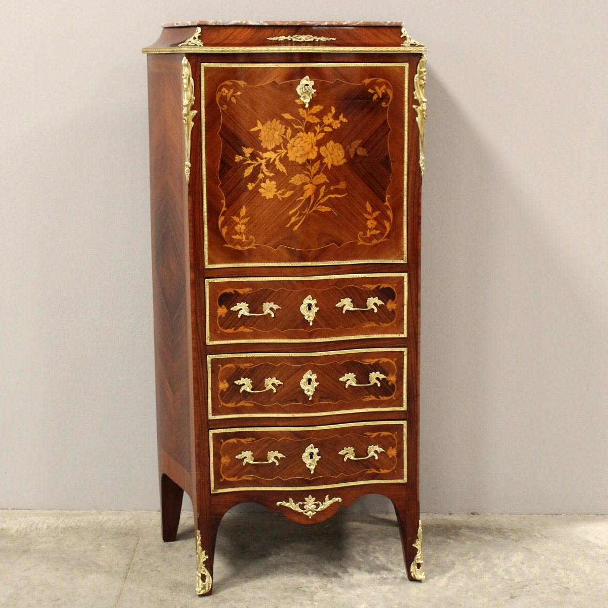 Antico secretaire Napoleone III intarsiato - 19°secolo