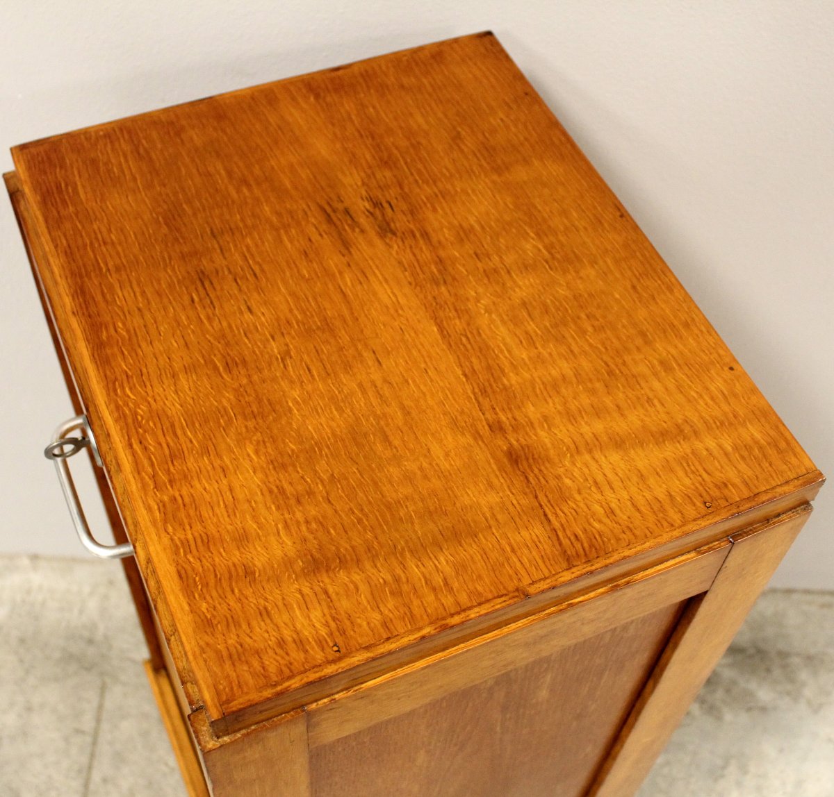 Antico classificatore serranda archivio schedario in rovere-photo-6