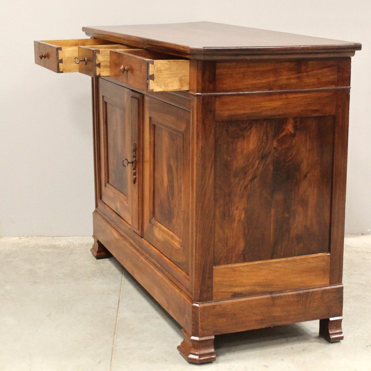 Antica credenza Luigi Filippo in noce - 19°secolo-photo-5