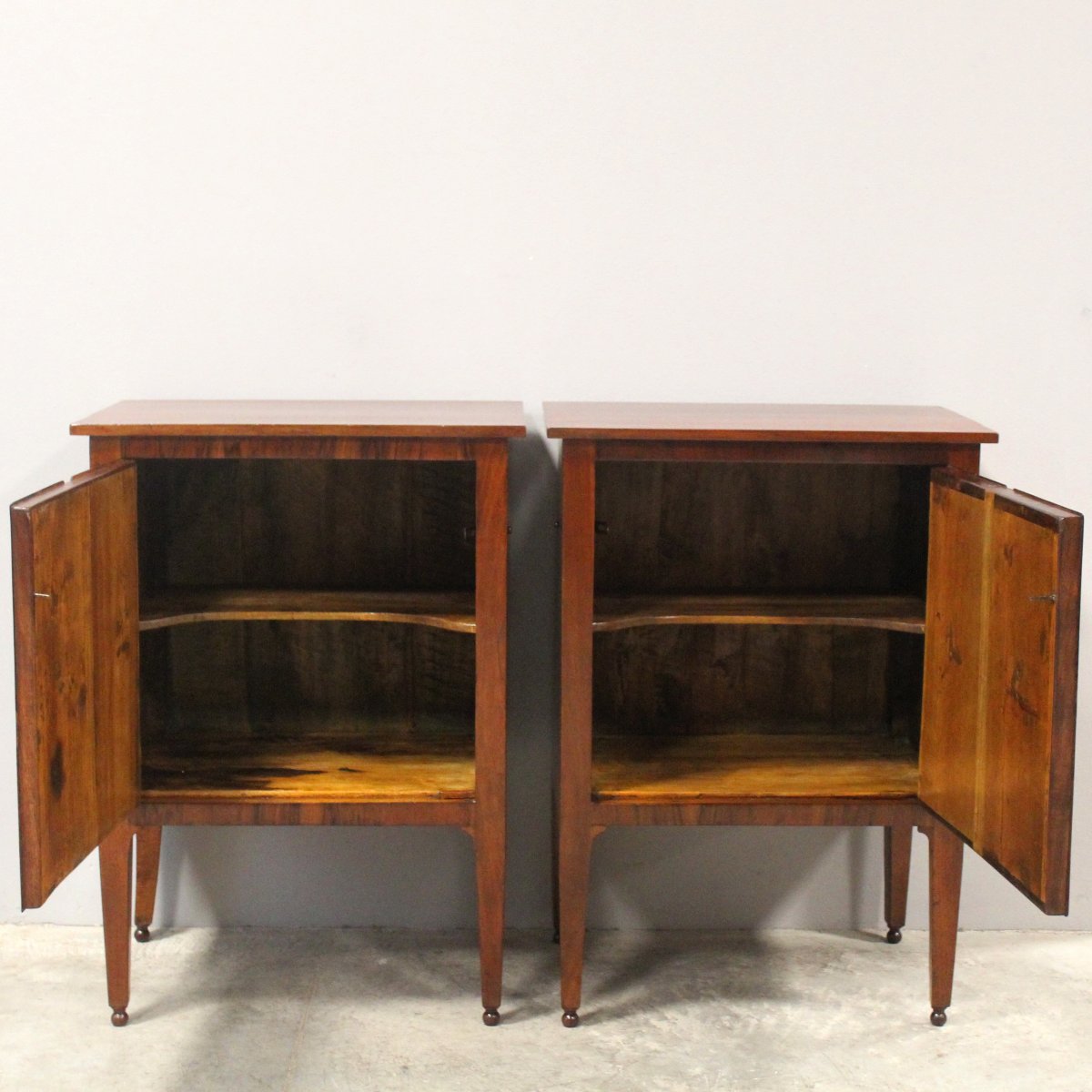 Antica coppia comodini Luigi XVI in noce - Italia 18°secolo-photo-2