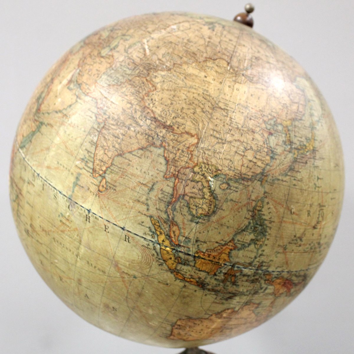 Antico globo terrestre mappamondo con bussola "Dietrich Reimers" Berlino 1912 -photo-1