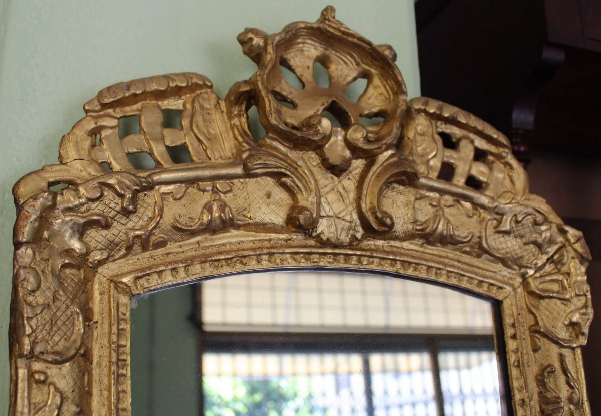 Ancien Miroir doré d'époque Louis XV - du 18ème siècle-photo-2