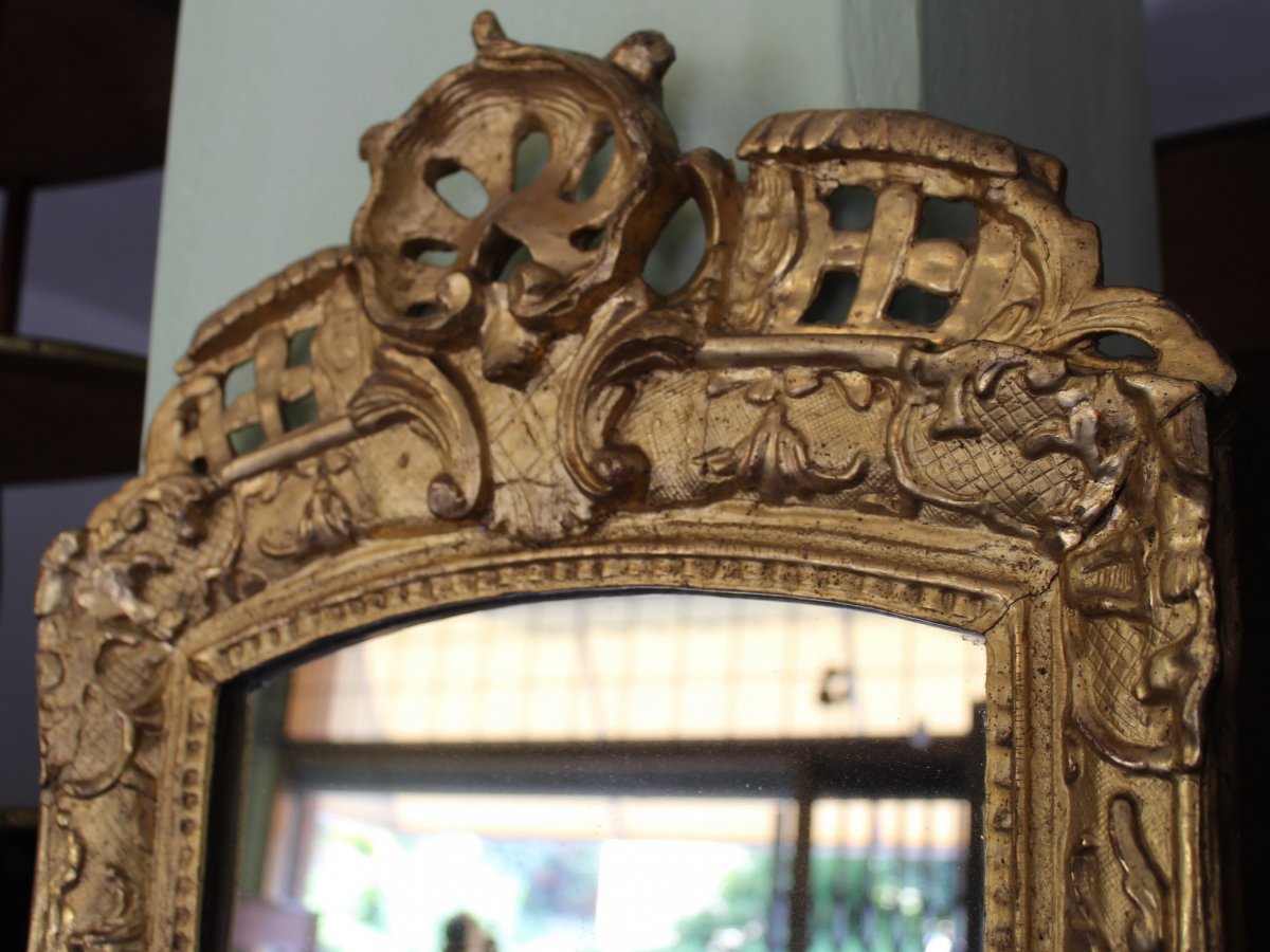 Ancien Miroir doré d'époque Louis XV - du 18ème siècle-photo-3