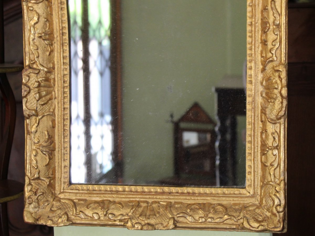 Ancien Miroir doré d'époque Louis XV - du 18ème siècle-photo-1