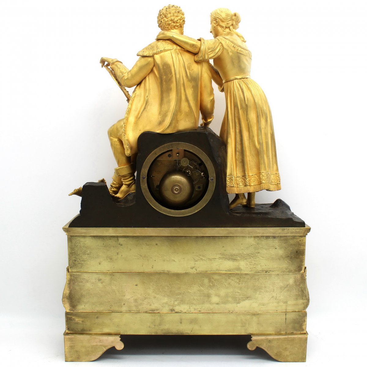 Antico Orologio a Pendolo Restaurazione in bronzo dorato (H.55) - 19°secolo-photo-5