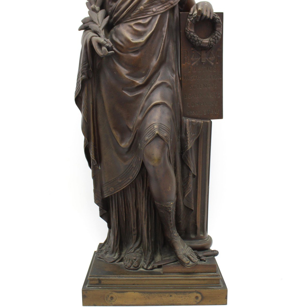 Ancien Sculpture en Bronze (H.57) Minerve - 19ème-photo-4