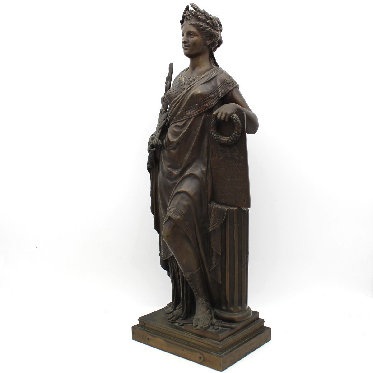 Ancien Sculpture en Bronze (H.57) Minerve - 19ème-photo-1