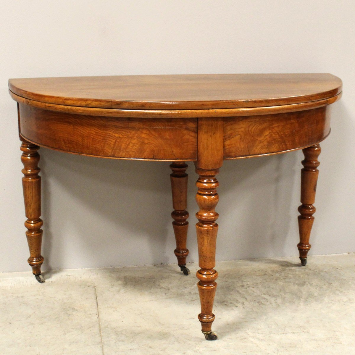 Antico Tavolo Console Luigi Filippo in noce - 19°secolo-photo-2