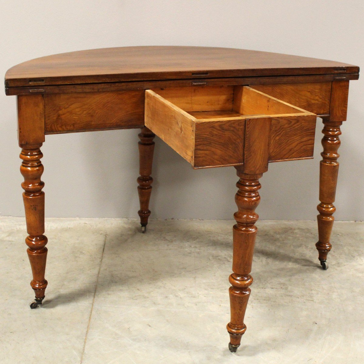 Antico Tavolo Console Luigi Filippo in noce - 19°secolo-photo-3