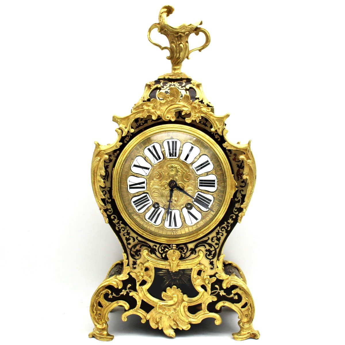 Antico Orologio a Pendolo Cartel intarsiato Boulle (H.50) - 19°secolo