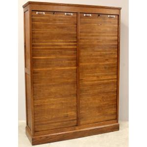 Antico classificatore serranda archivio schedario in rovere